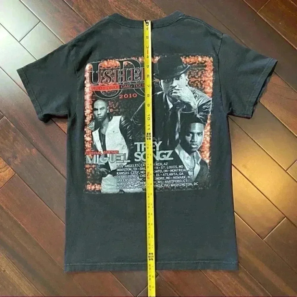 Usher 2010 OMG Concert Tour Graphic Print Band T-shirt Black Size Small - Picture 15 of 16